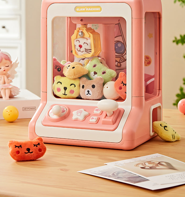 Mini machine à jouets à griffes pour enfants - Jeu de grabber en peluche à pièces avec lumières et musique