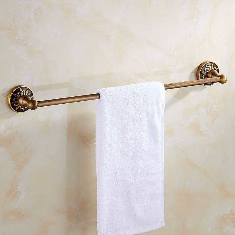 Ensemble de quincaillerie de salle de bain en bronze antique – Porte-serviettes, porte-papier toilette, porte-brosse | Accessoires de bain en aluminium gain de place