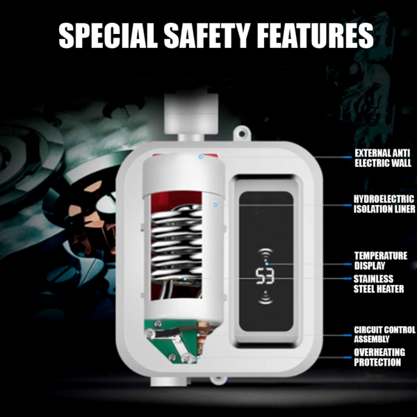 Chauffe-eau portable | Chauffe-eau électrique sans réservoir 3500W | Bouton de contrôle de température