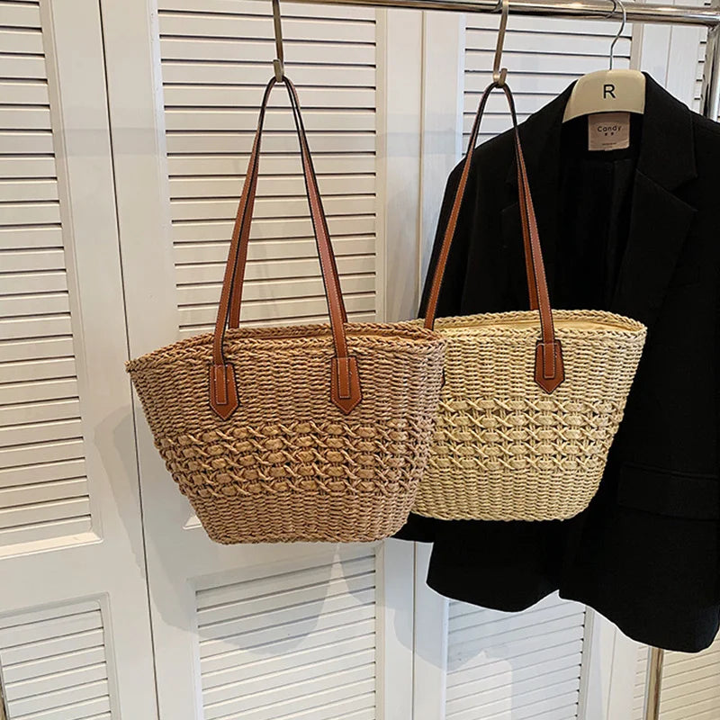 BohoVibe Tote – Élégant Sac Œufs en Paille