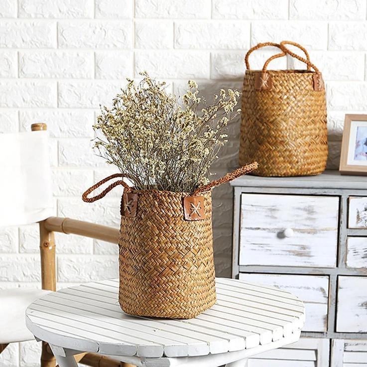 Structured storage bins Floroux with handles | Natural and elegant | Different sizes