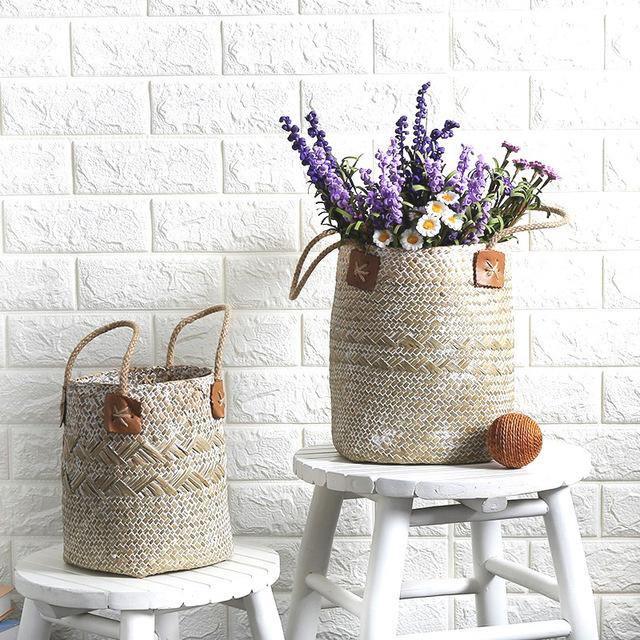 Structured storage bins Floroux with handles | Natural and elegant | Different sizes