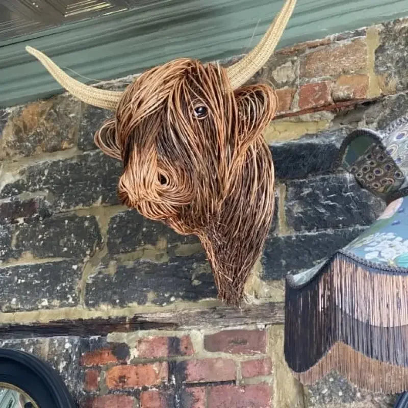 Tête de vache tissée – Cowy – Décoration murale – Artisanat