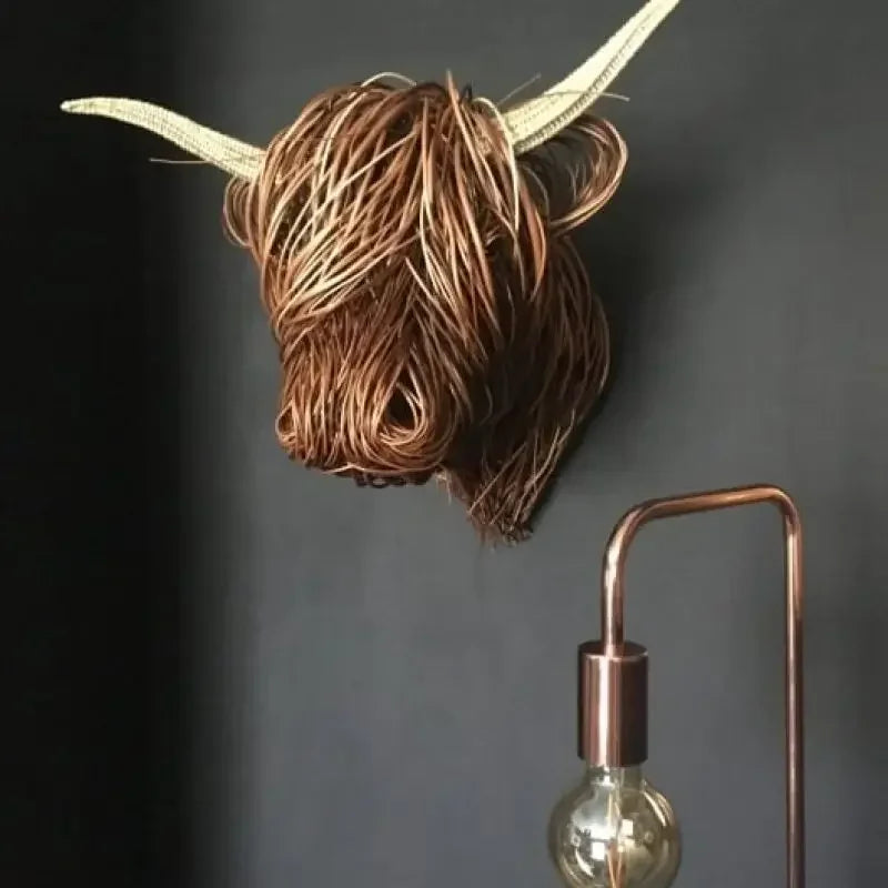 Tête de vache tissée – Cowy – Décoration murale – Artisanat