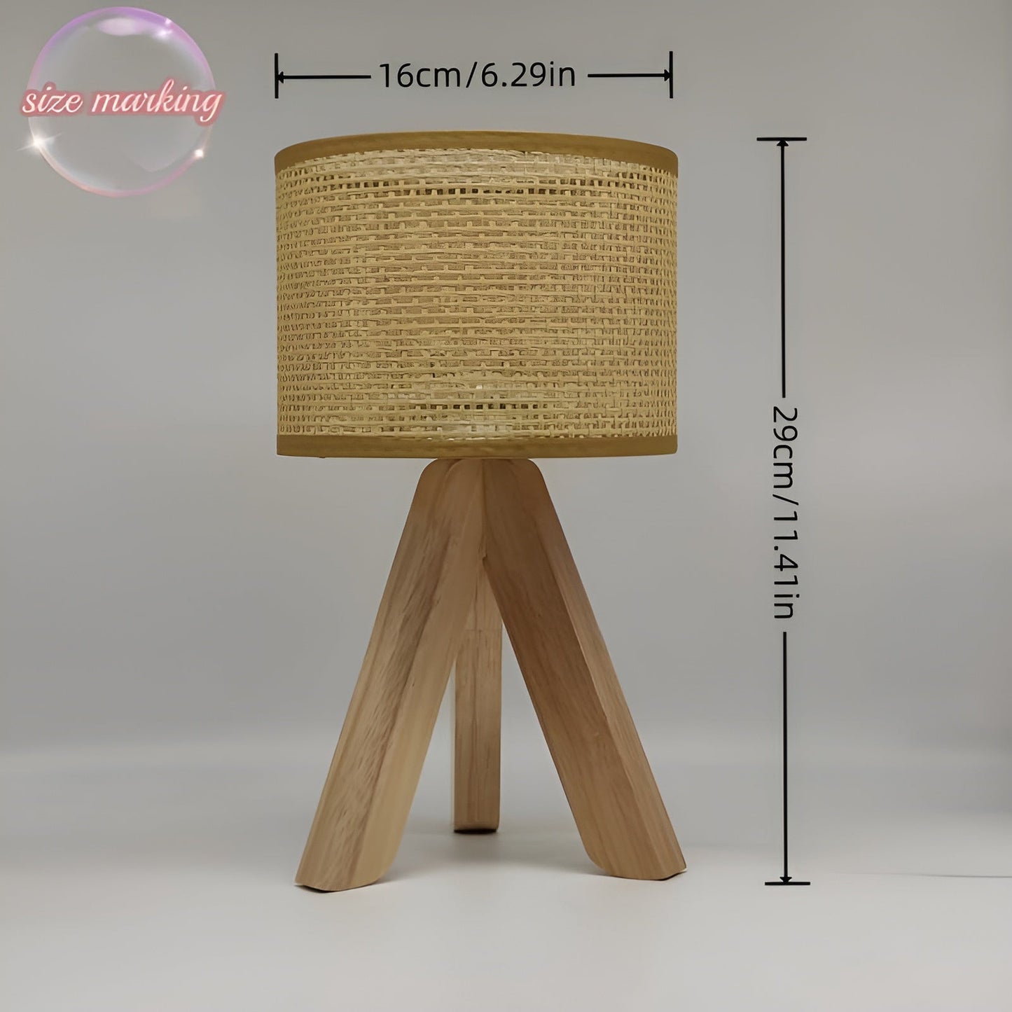 Lampe de table en rotin fait à la main avec USB et LED - Design élégant et durable