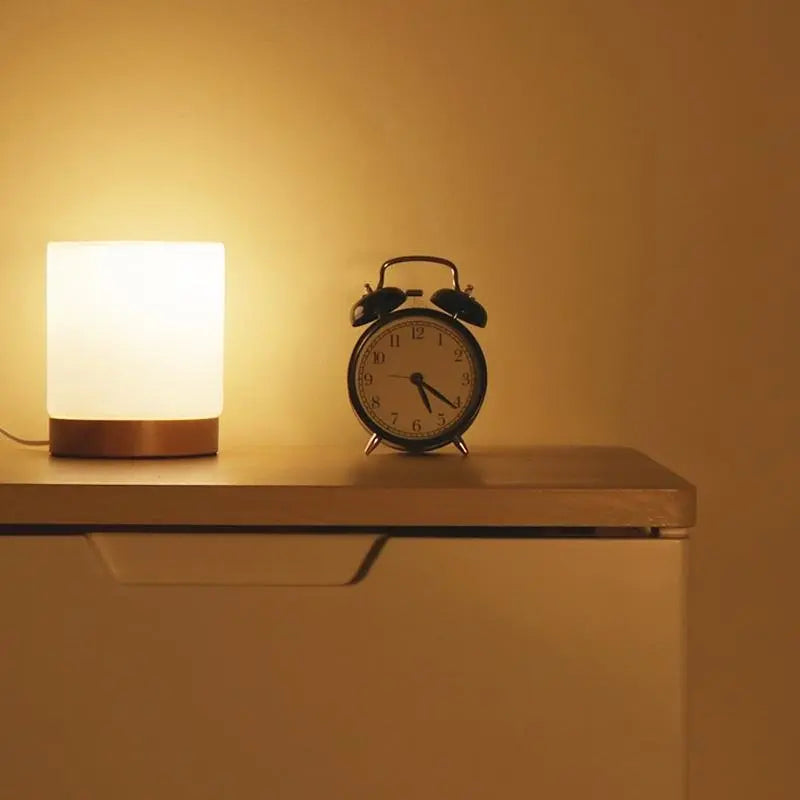 ÉclatVerre - Mini Lampe de Table en Verre avec Fonction Touch-Open et Éclairage 360°