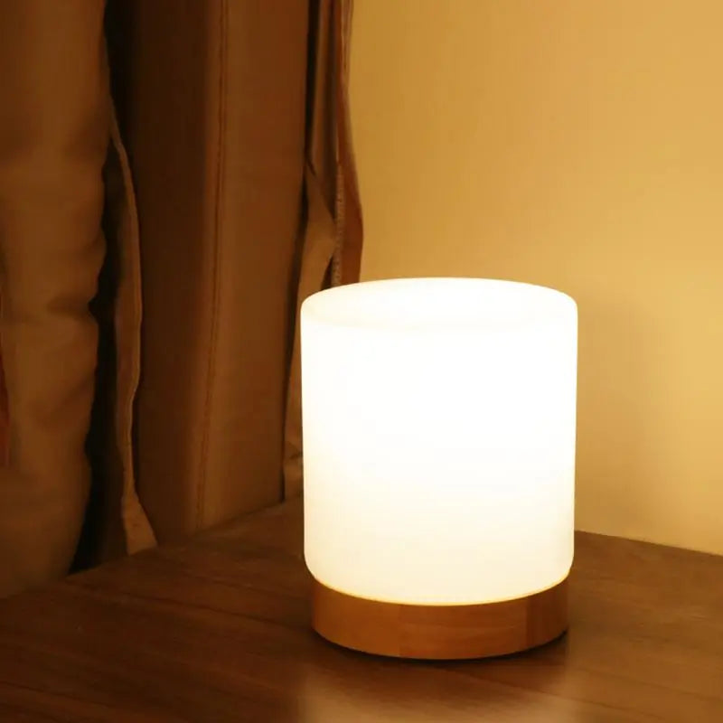 ÉclatVerre - Mini Lampe de Table en Verre avec Fonction Touch-Open et Éclairage 360°