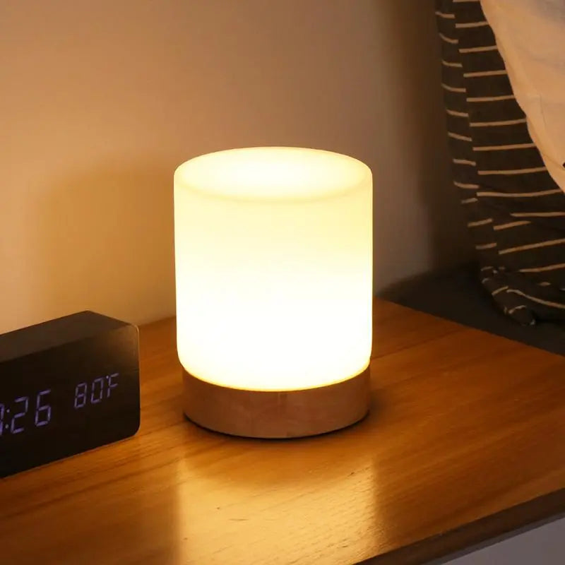 ÉclatVerre - Mini Lampe de Table en Verre avec Fonction Touch-Open et Éclairage 360°