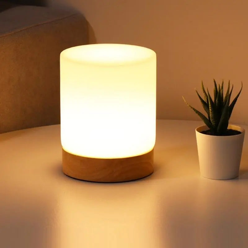ÉclatVerre - Mini Lampe de Table en Verre avec Fonction Touch-Open et Éclairage 360°