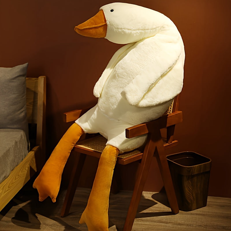 Peluche Douce Canard Blanc - Grande Peluche Cygne Oie, Tapis en Peluche Fluffy pour la Chambre des Enfants et la Décoration Intérieure