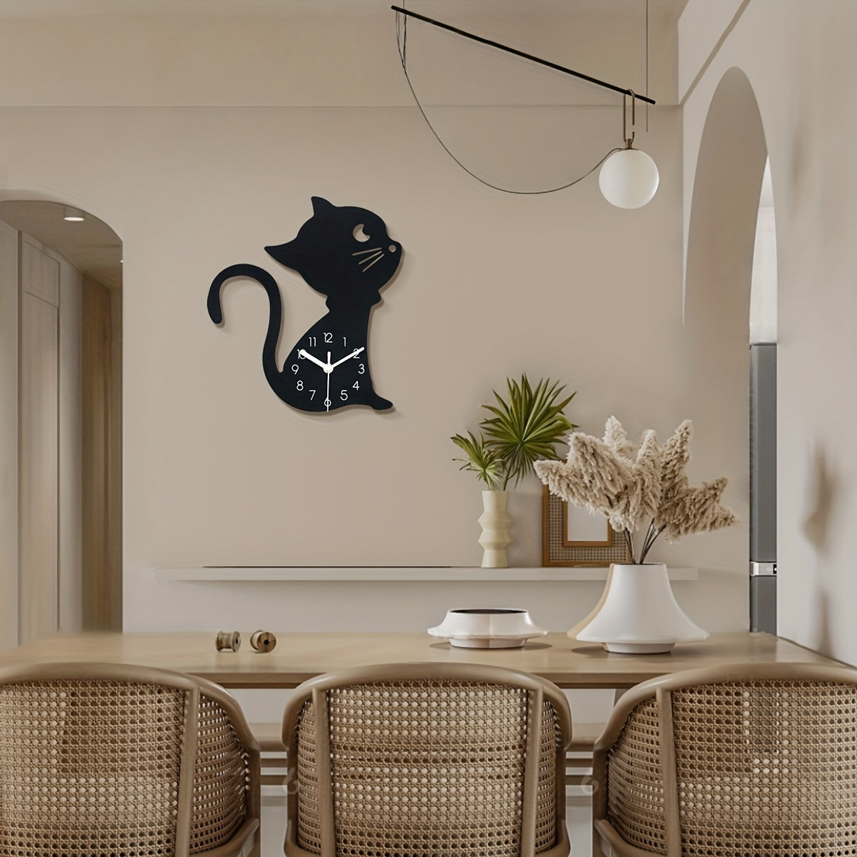 ModernPaws – Horloge mural unique pour chats pour intérieur