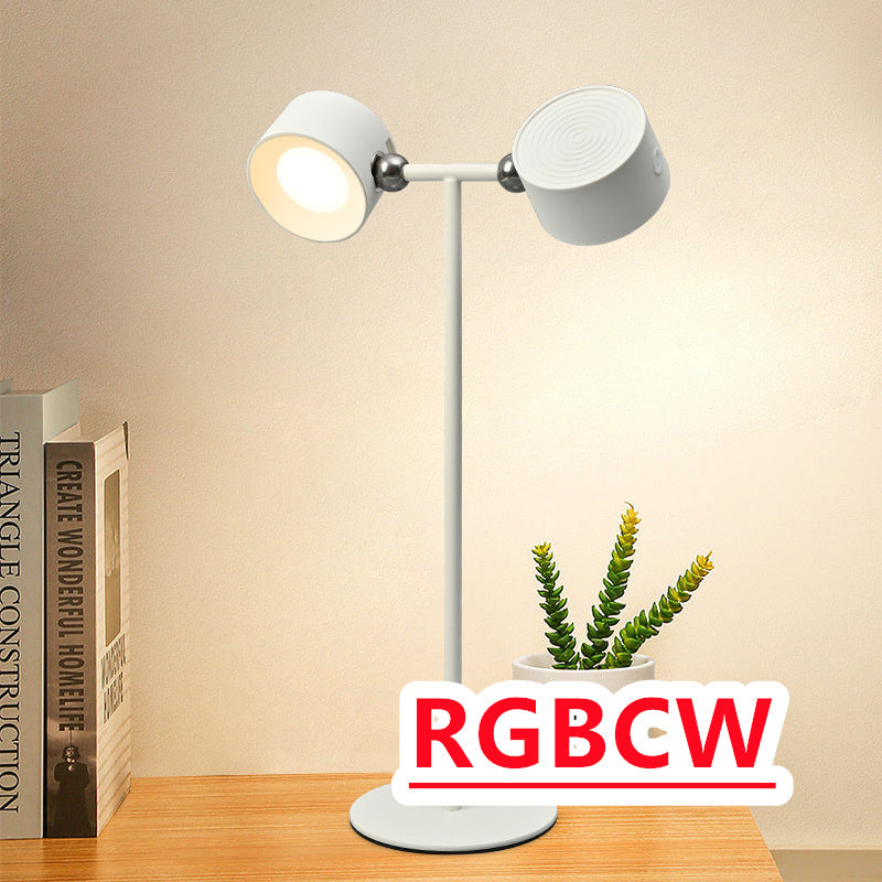 360 Rotation 2-en-1 Têtes doubles Lampe de table alimentée par batterie