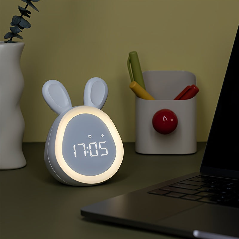 Floroux Réveil Lapin - Avec lumière nocturne et rechargeable par USB