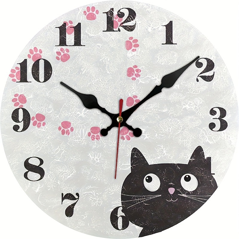 PurrTime Horloge – Élégant Chat Silencieux pour Mur