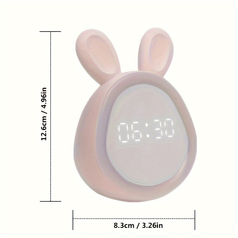 Floroux Réveil Lapin - Avec lumière nocturne et rechargeable par USB