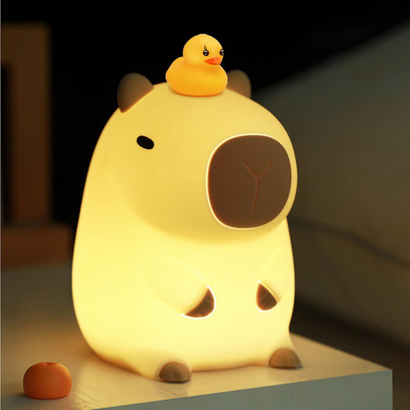 Capybara avec canard Squeeze veilleuse pour cadeau lampe Capybara LED rechargeable USB 1200mAh