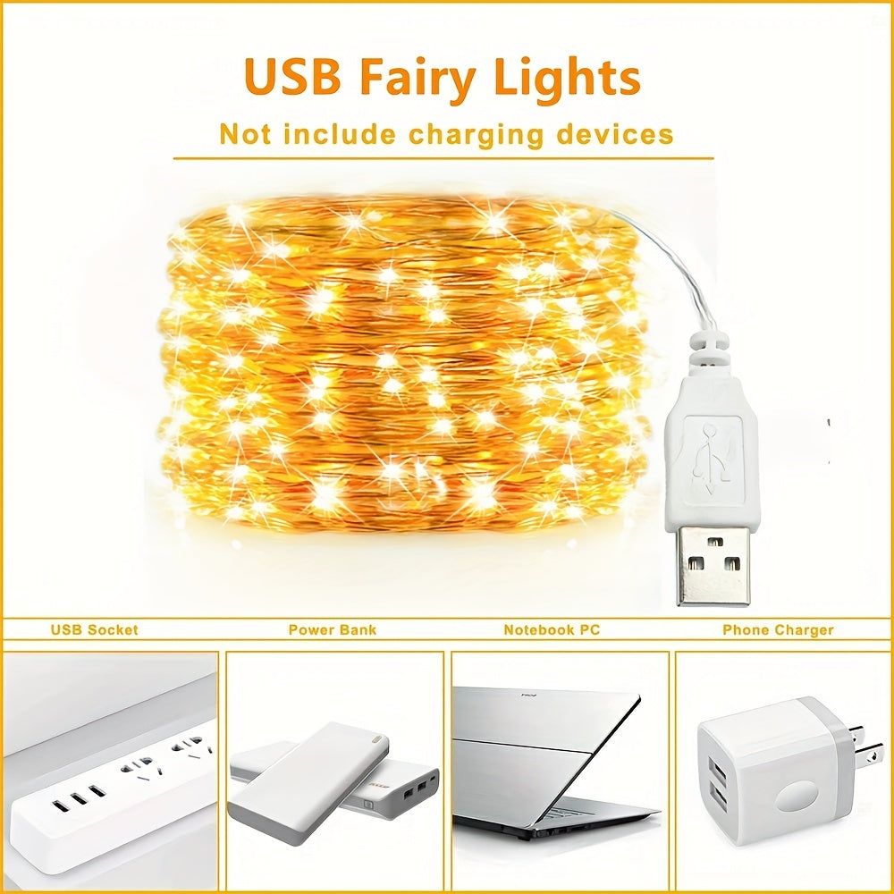 TwinkleWire - Guirlande lumineuse LED USB en fil de cuivre