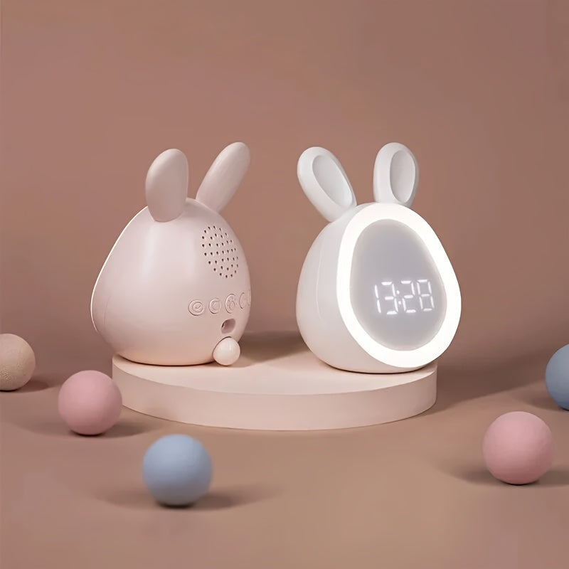 Floroux Réveil Lapin - Avec lumière nocturne et rechargeable par USB