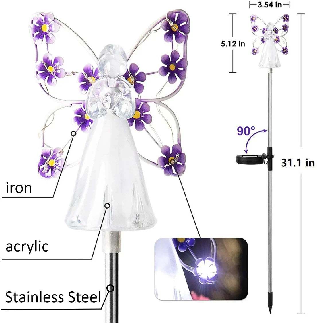 Floroux – Solar Ange Ailes Luminaires de Jardin