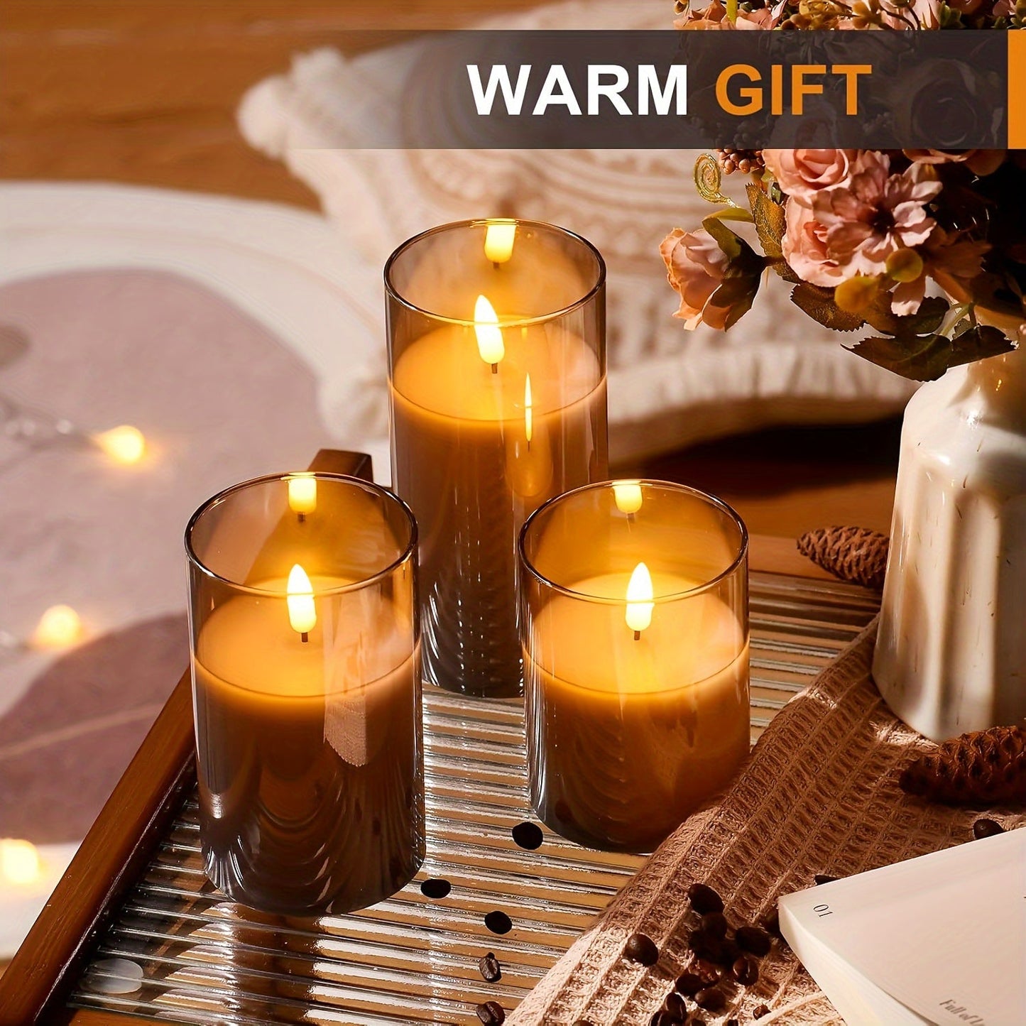 FlameFree Ensemble de Bougies LED – Éclairage Ambiant Élégant pour Intérieur et Extérieur