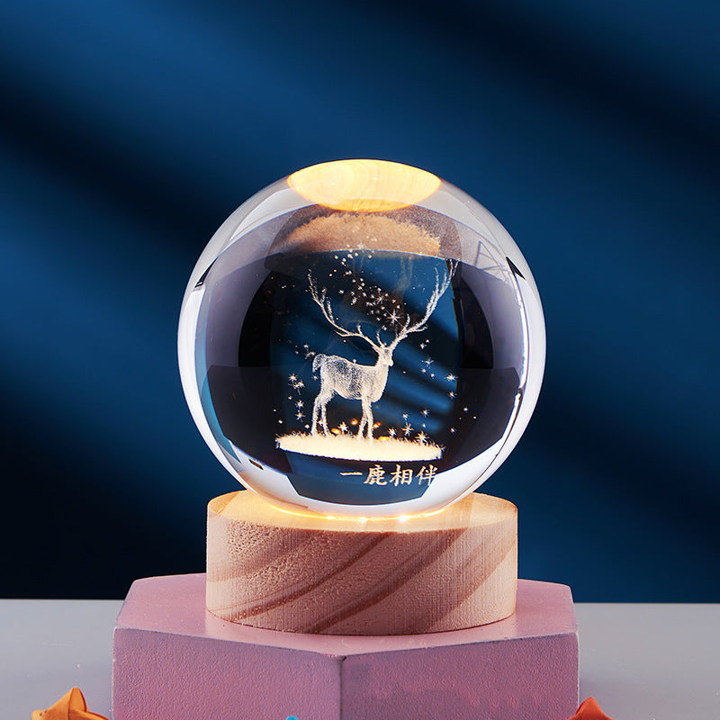 Lampe de Nuit en Cristal 3D - Lampe de Nuit en Cristal avec Effet 3D Magique