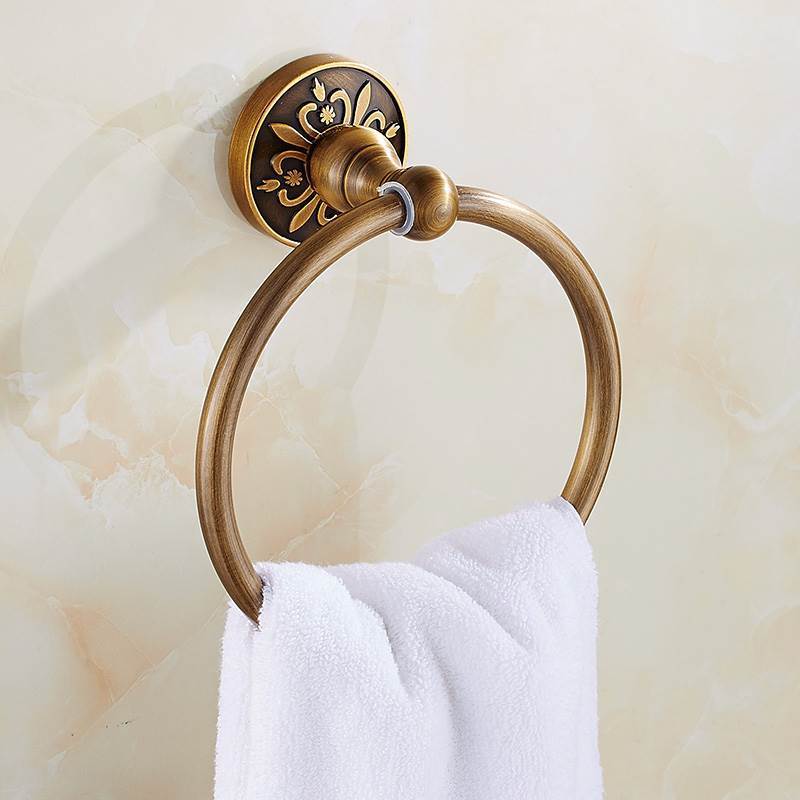 Ensemble de quincaillerie de salle de bain en bronze antique – Porte-serviettes, porte-papier toilette, porte-brosse | Accessoires de bain en aluminium gain de place