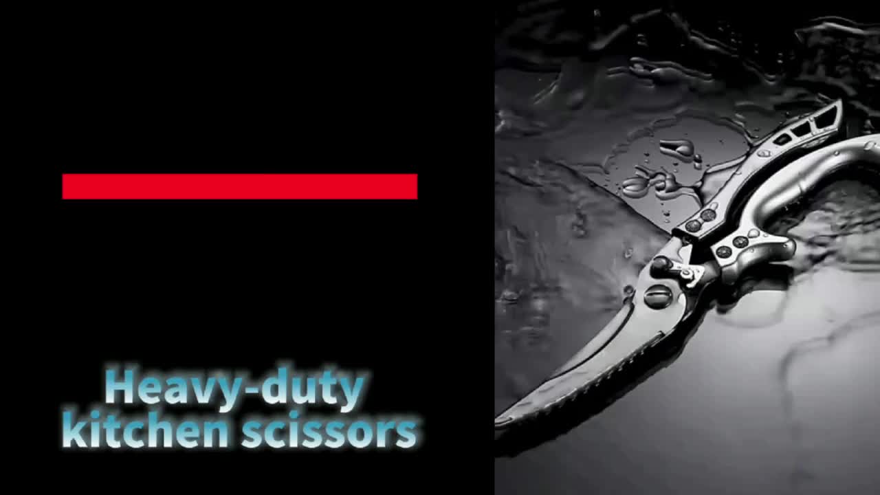 Ensemble de 3 pièces Ciseaux à volaille de cuisine, Ciseaux de cuisine en acier inoxydable multi-usages et tranchants