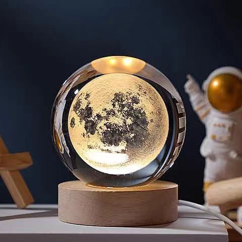 Lampe de Nuit en Cristal 3D - Lampe de Nuit en Cristal avec Effet 3D Magique
