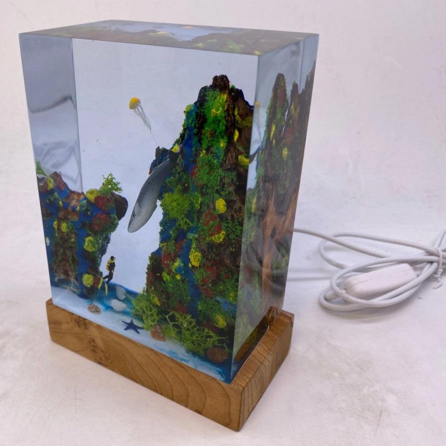 Floroux - Magnifique lampe de table Océan en résine pour votre maison