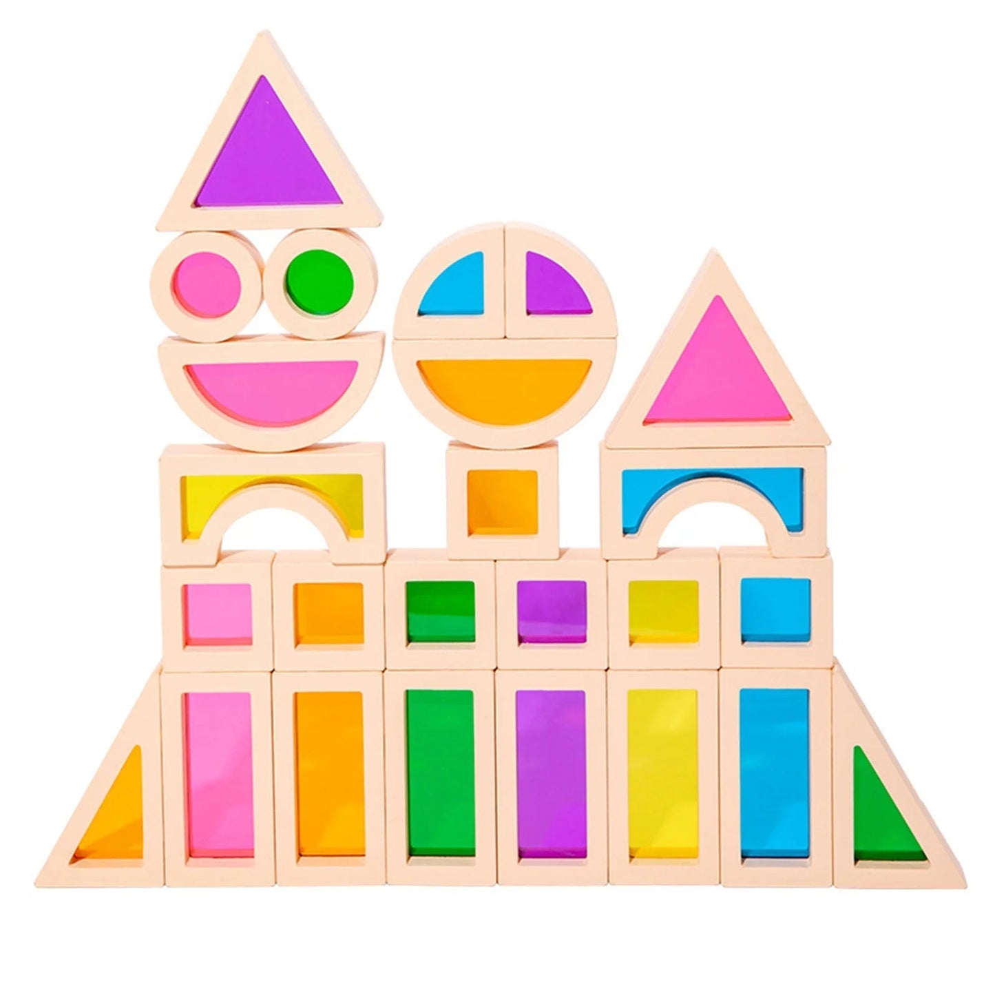 CreativeBlocks – Blocs de jeu en bois colorés pour enfants