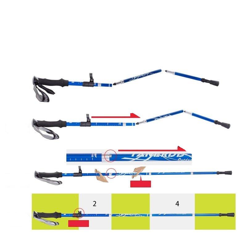 Bâtons de trek réglables | Bâtons télescopiques pliables
