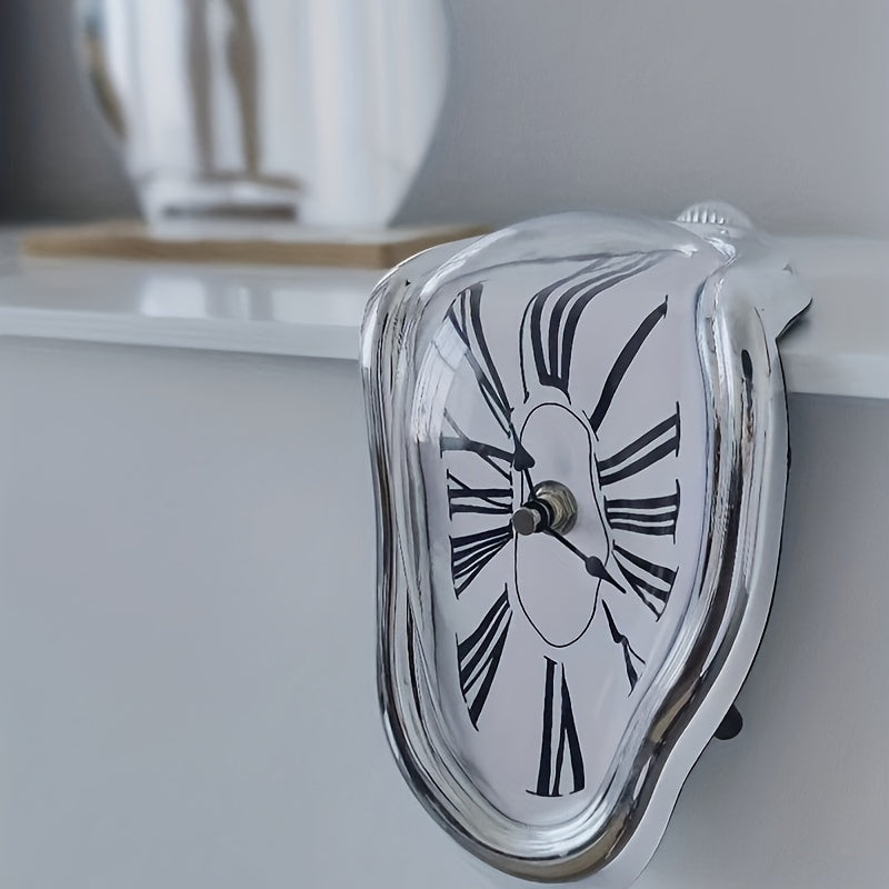 Horloge murale romaine courbée Floroux - Horloge fondante atmosphérique pour la décoration intérieure