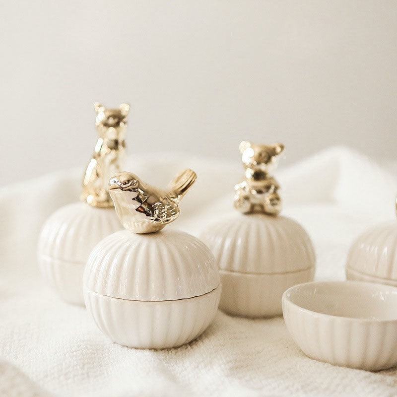 Figurine d'animal Floroux avec poignées, outil de rangement en verre