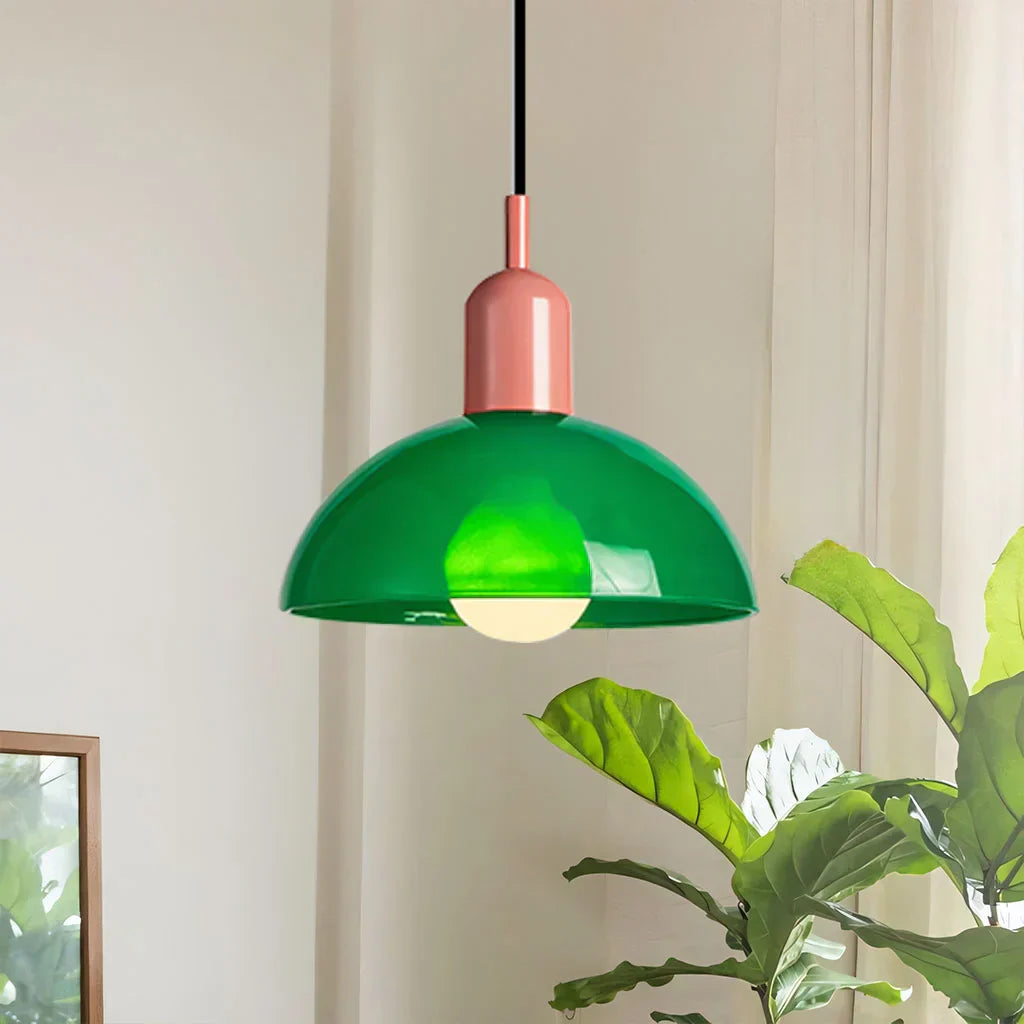 LumièreÉlégante - Lampe Suspendue en Verre Coloré