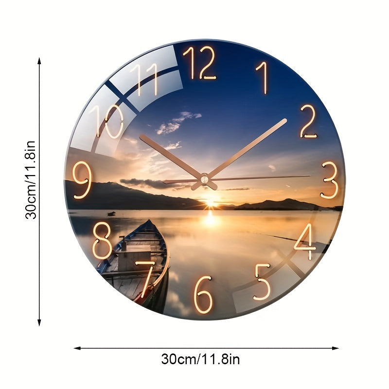 Floroux-Zoll Horloge Murale Ronde Silencieuse - Verre, Design Moderne