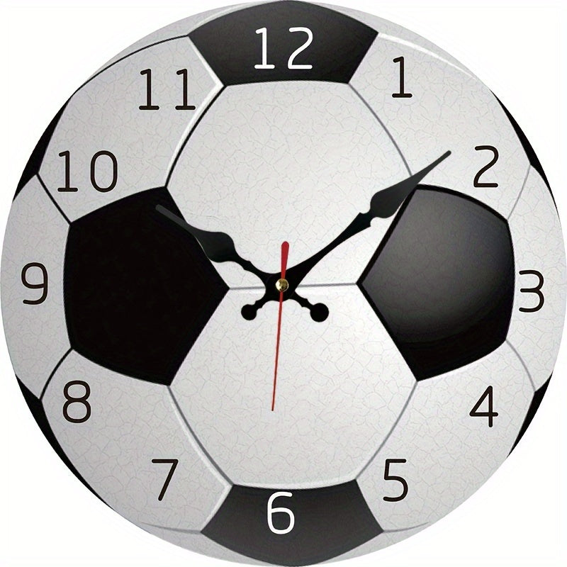 Floroux avec design de football - Horloge silencieuse pour salon et chambre à coucher