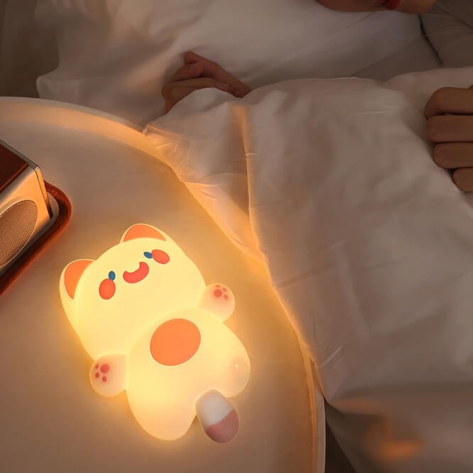 Quietsilicone Doodle Cat Lampe de Nuit LED - Cadeau Parfait pour Enfants et Filles