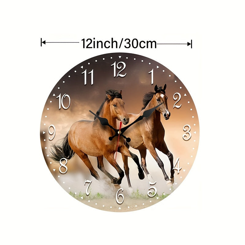 GallopTime Horloge – Élégante Horloge Murale de Courses de Chevaux