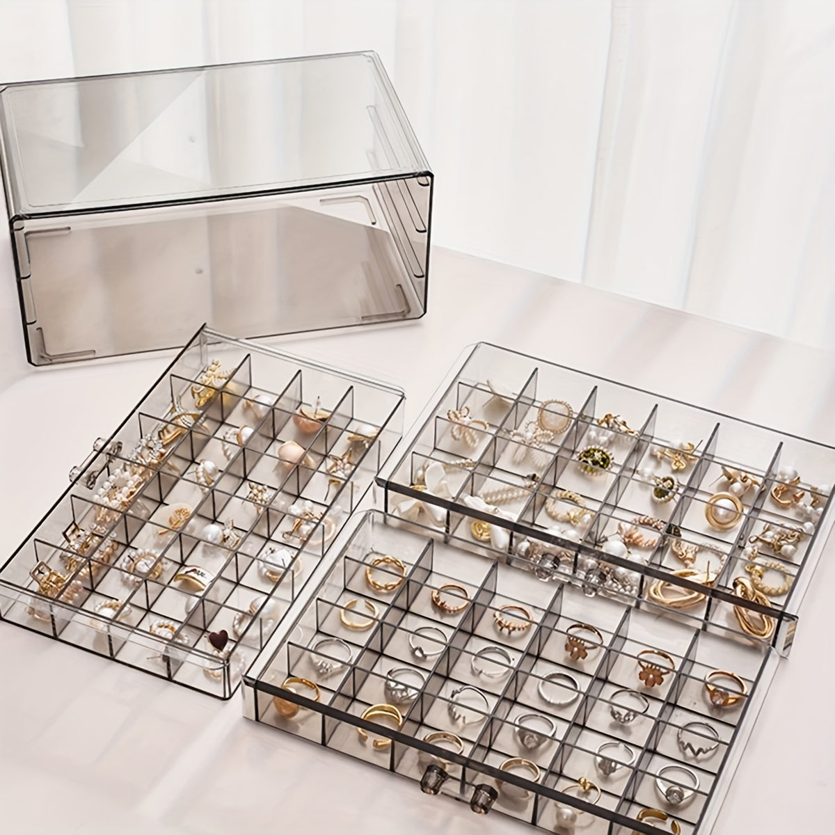 EleganceBox - Organisateur de bijoux de luxe avec 72 compartiments