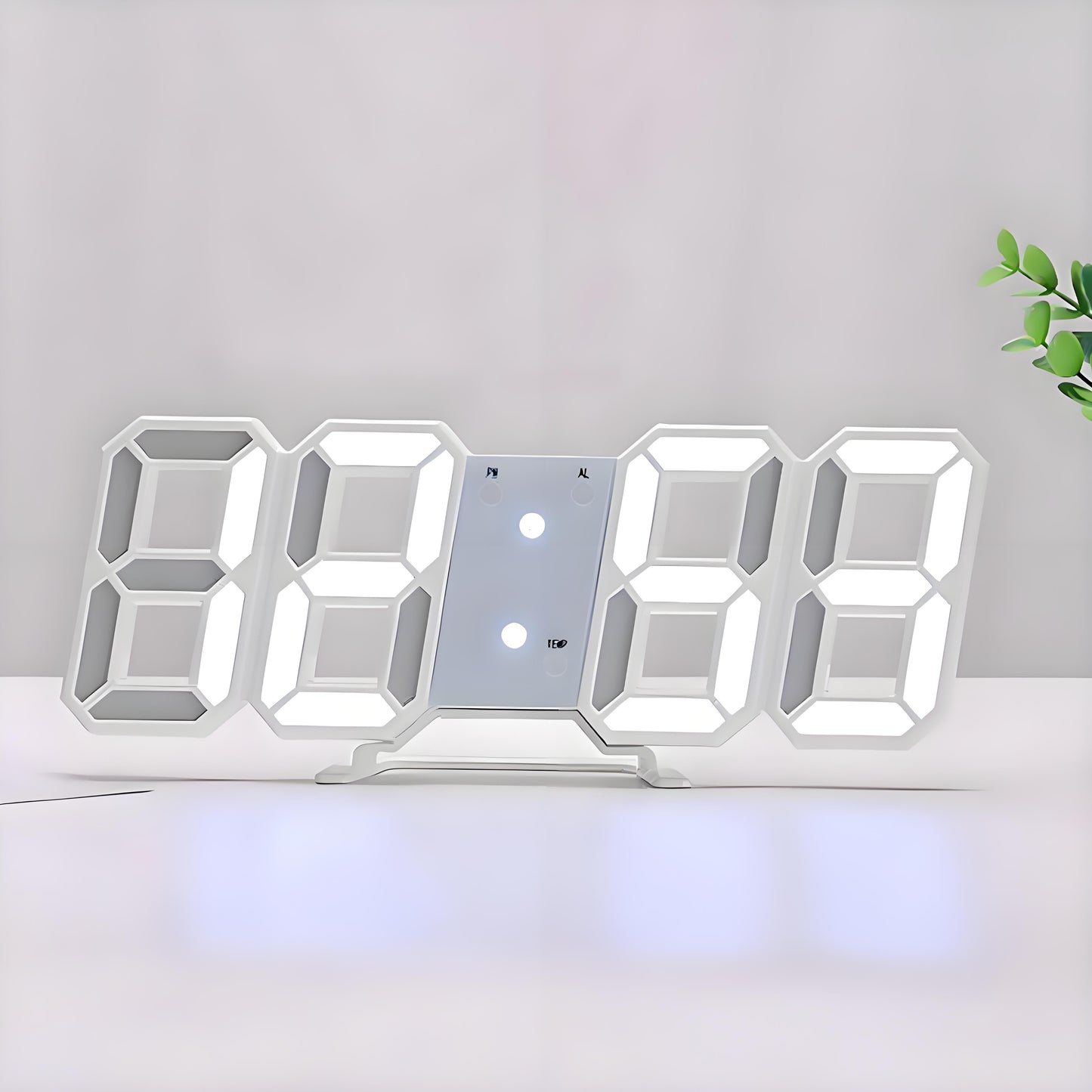 DigiTime Horloge – LED 3D Horloge avec Calendrier & Température