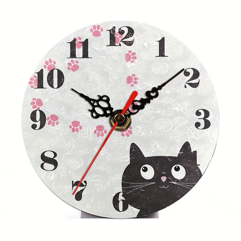 PurrTime Horloge – Élégant Chat Silencieux pour Mur