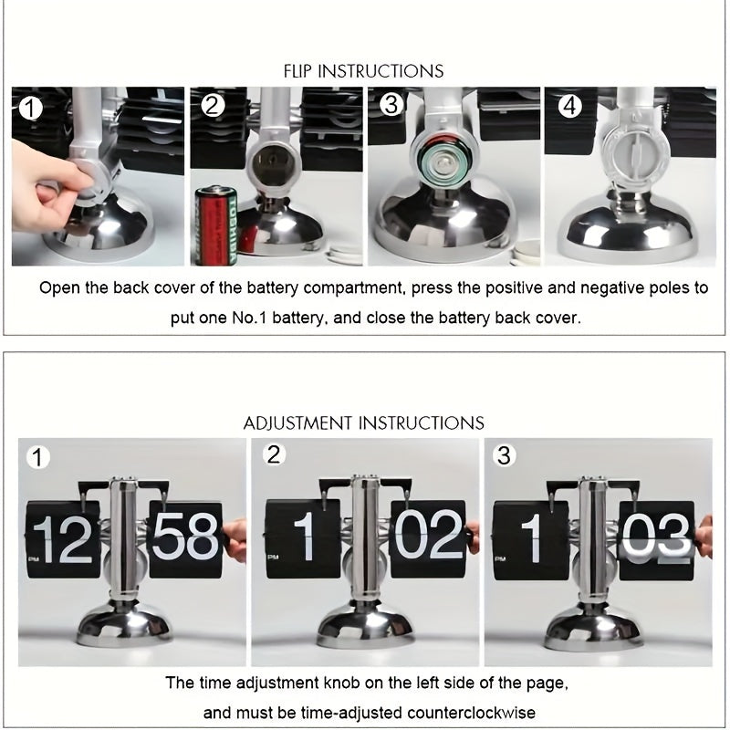 Clocteck Horloge à Retour Automatique - Horloge de Bureau Rétro pour Décoration de Maison et de Bureau