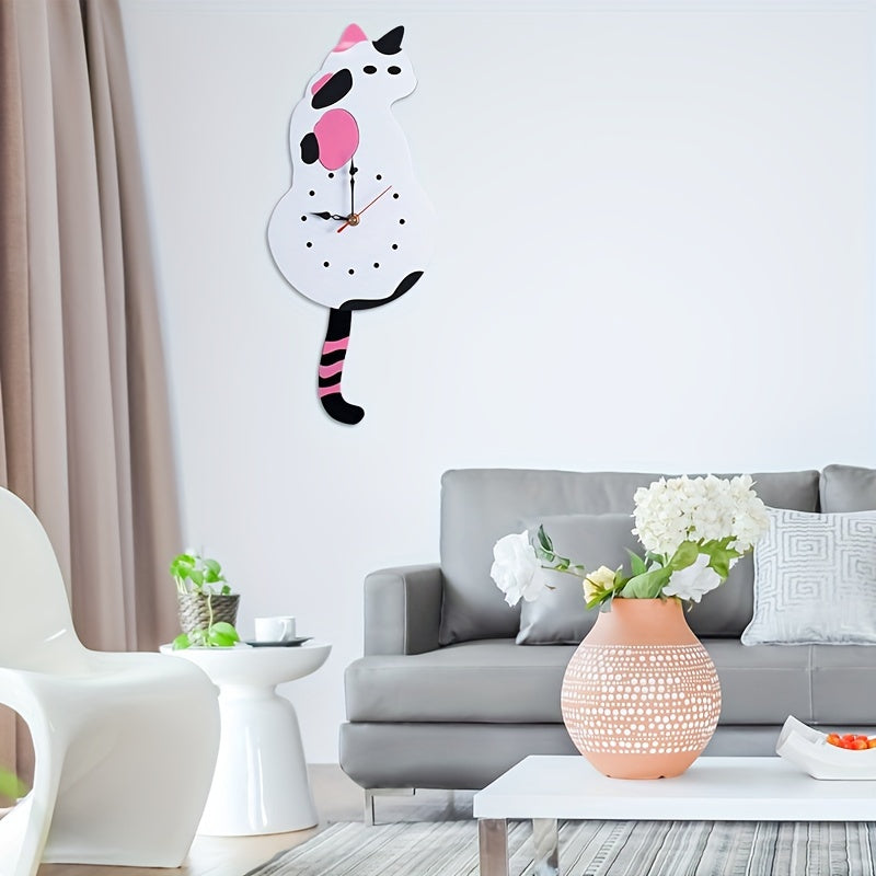 SwingTail Horloge - Style Queue de Chat Balançante Décoration Murale