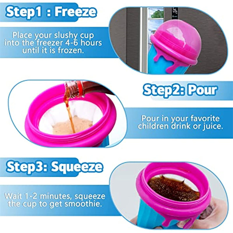 Tasse slushy grande de 500ml pour smoothies et glaces rapidement congelés