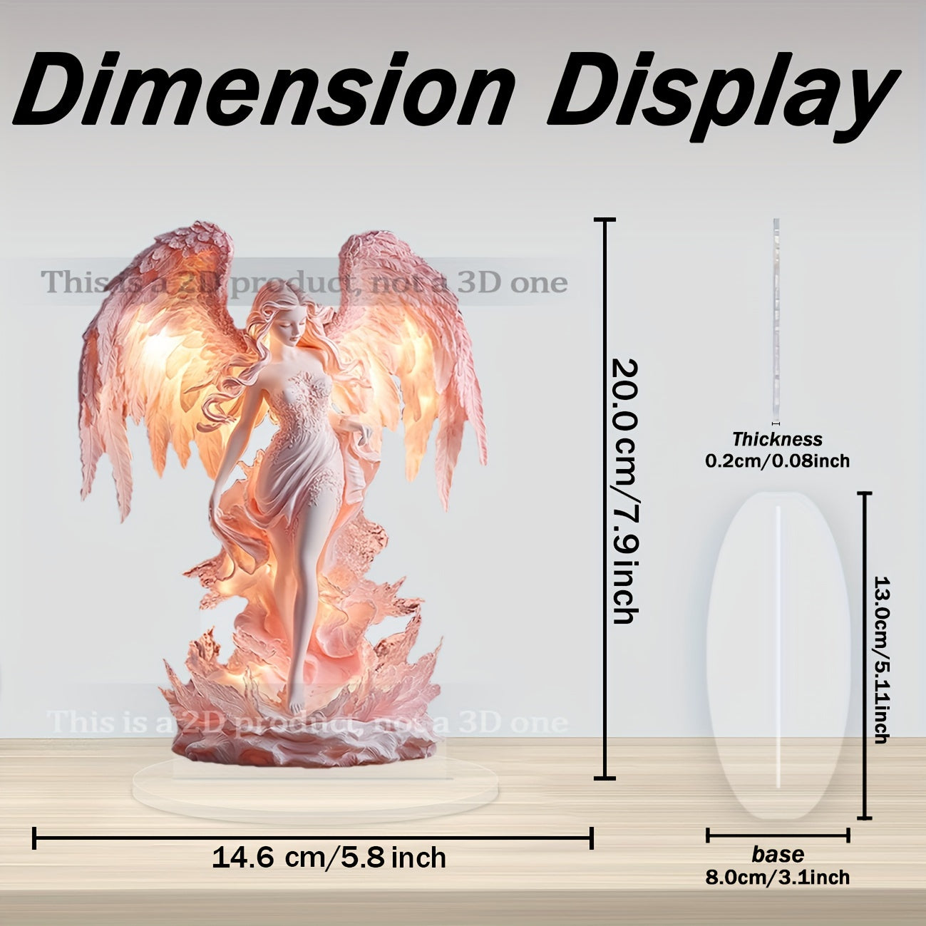 AngelGlow - Décoration de table en acrylique élégante d'ange