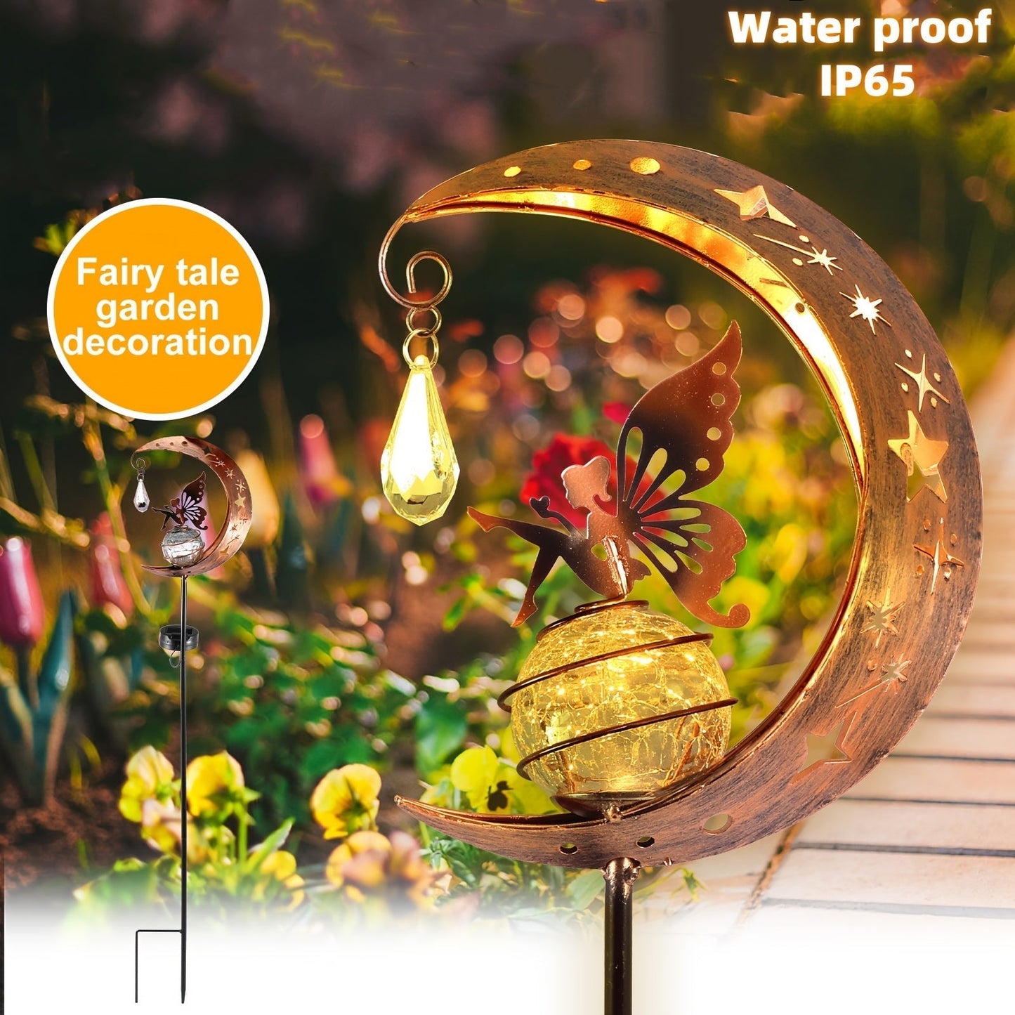 MoonGlow – Lampe de jardin magique avec Soleil et Lune
