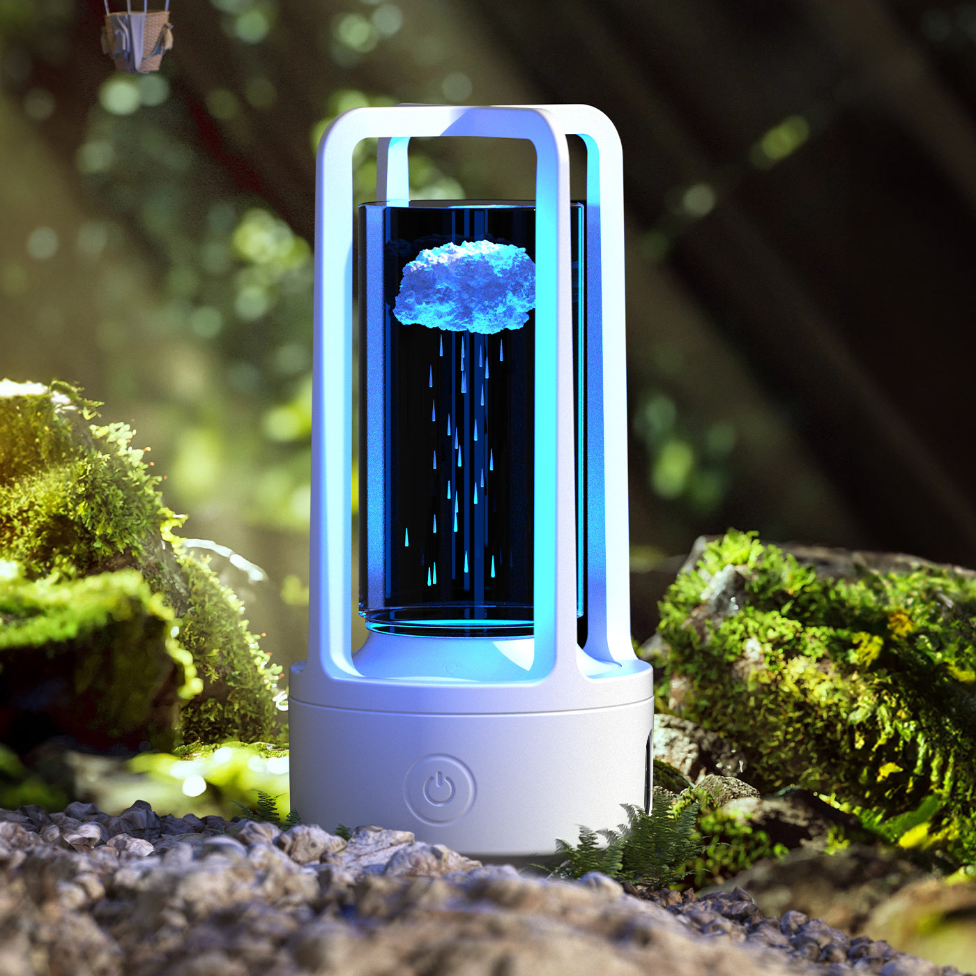 2-en-1 Lumière de nuit en cristal naturel blanc et haut-parleur Bluetooth Lampe de bureau