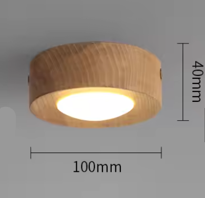 Plafonnier WoodAura - Éclairage en Noyer avec Spot LED Moderne