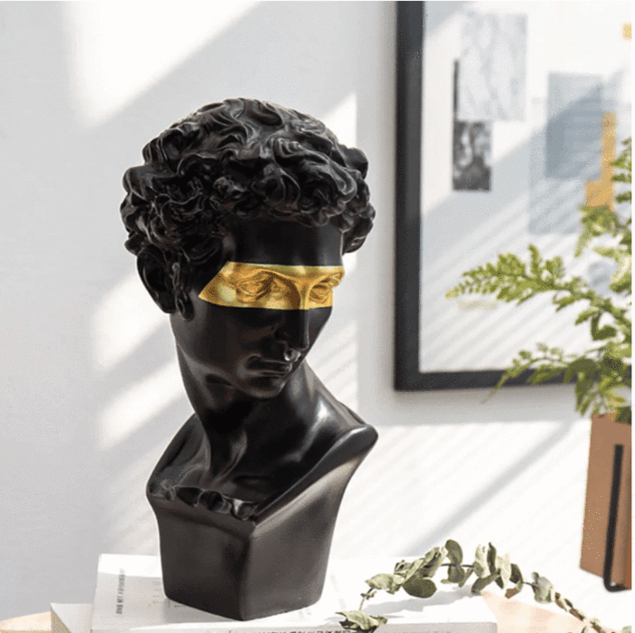 Floroux Bust with Golden Accent | Classic Sculpture | Exclusive Home Decor