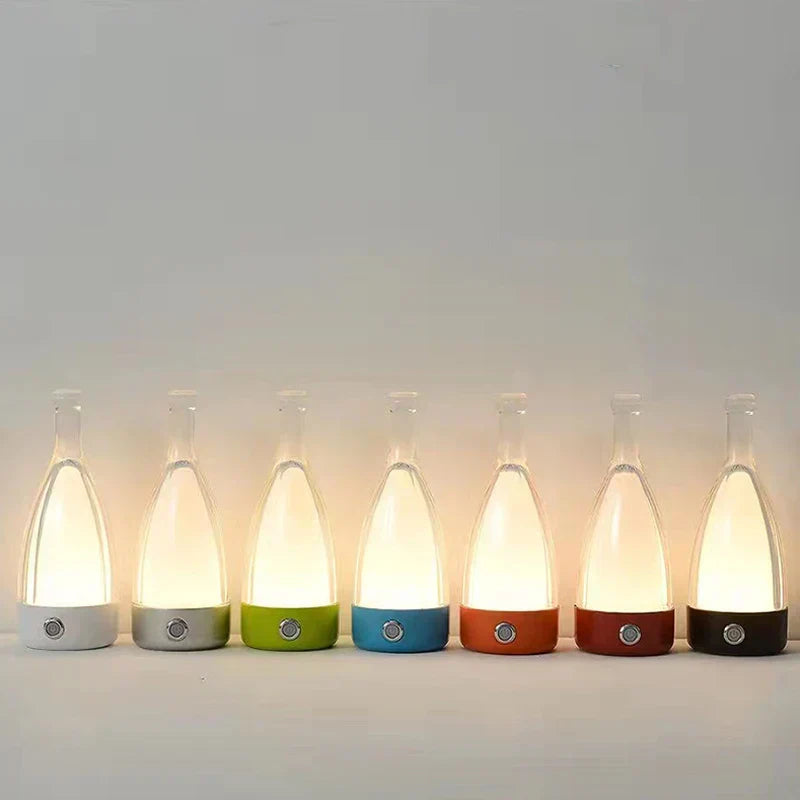 Floroux Decorative Rechargeable Night Lamp | Wine Bottle Design | Ambient LED Lighting | Wireless